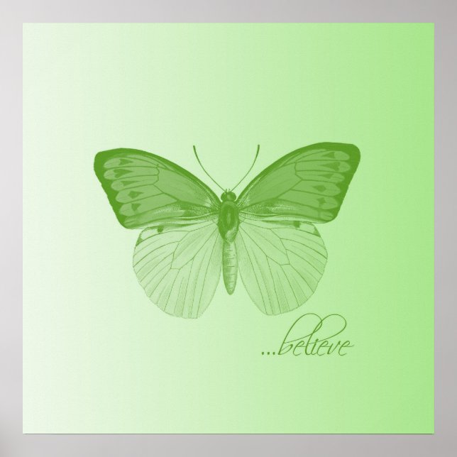 Póster Believe Butterfly Lime (Frente)
