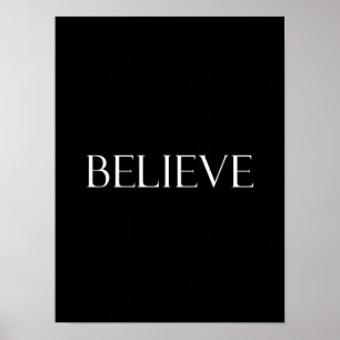 Póster Believe cita cita cita fe Inspiradora