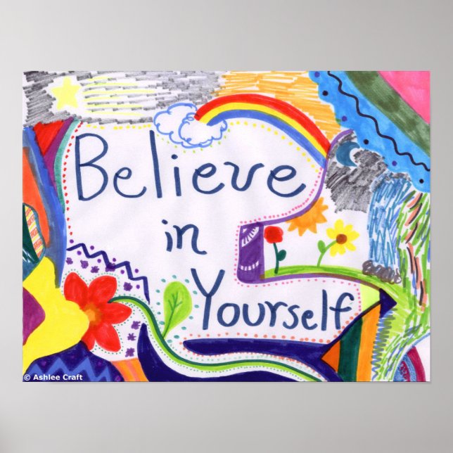 Póster Believe in Yourself Motivational Poster (Frente)