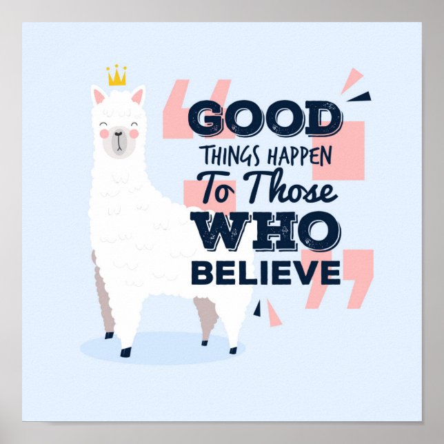 Póster Believe Llama (Frente)
