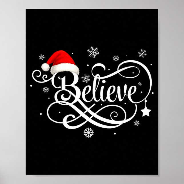 Póster Believe Santa Claus Believe Christmas Matching Paj (Frente)