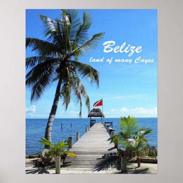 Póster Belize - land of many Cayes (Frente)