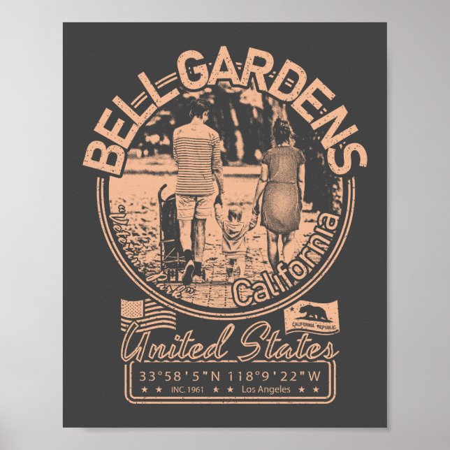 PÓSTER BELL GARDENS CALIFORNIA - PARQUE VETERANS (Frente)