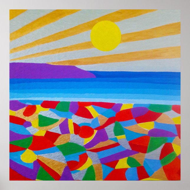 Póster Bella Artes acrílico de la capa marina (Frente)