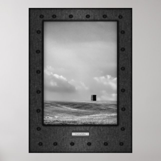 Póster Bella Artes, Contemplación, acero falso remachado (Frente)