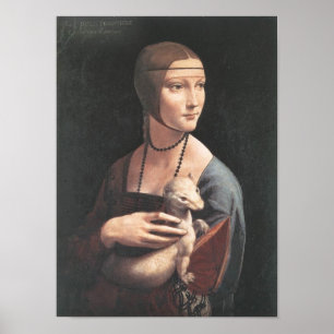 Póster Bella Artes Dama con ermellino Da Vinci