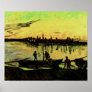 Póster Bella Artes de Coal Barges Van Gogh