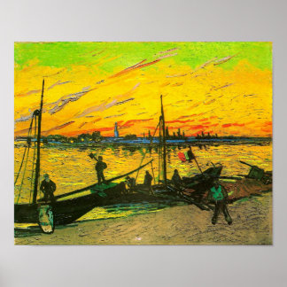 Póster Bella Artes de Coal Barges Van Gogh