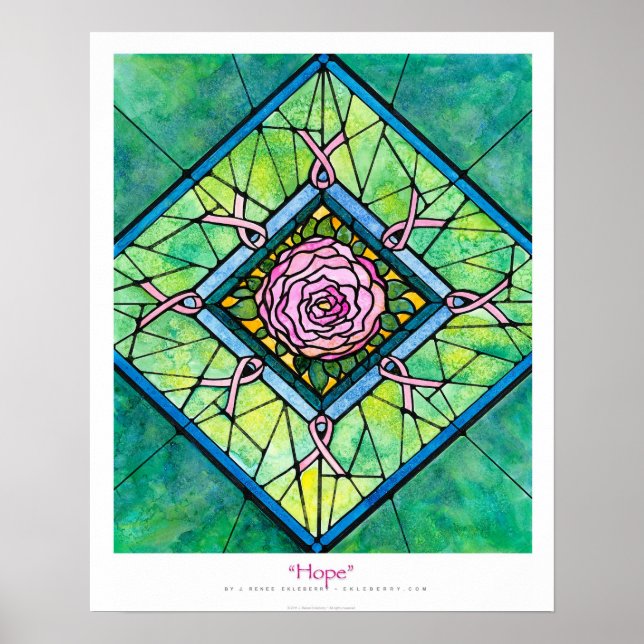 Póster Bella Artes de Ekleberry "Hope" de cinta rosa (Frente)