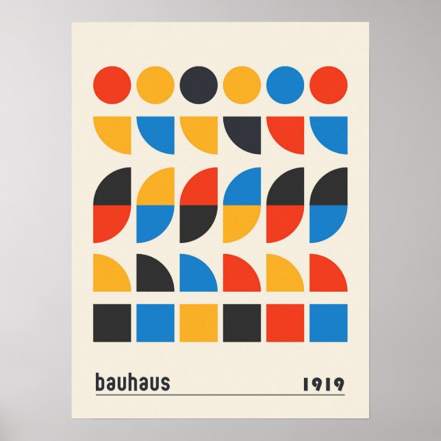 Póster Bella Artes de formas geométricas de Bauhaus vinta (Frente)