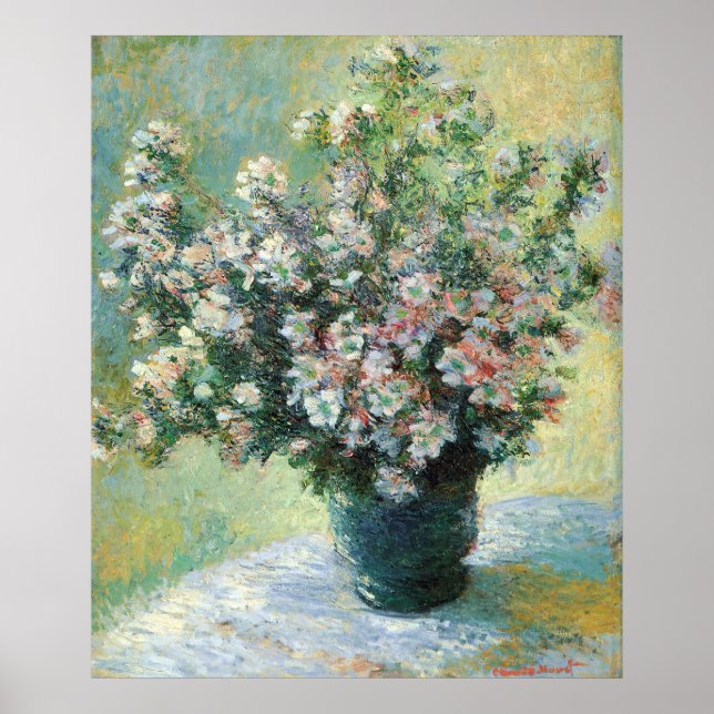 Póster Bella Artes de la base de flores por Claude Monet (Frente)