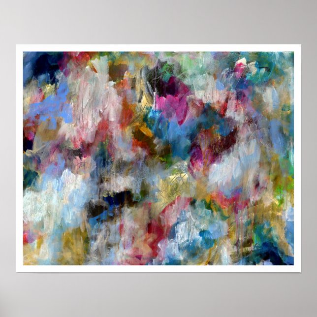 Póster Bella Artes de la tormenta de verano pintura abstr (Frente)