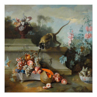 Poster Bella Artes de las flores de mono