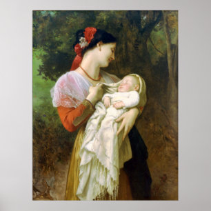 Póster Bella Artes de Motherhood Love Bouguereau
