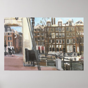 Póster Bella Artes del Puente de Amsterdam y del Canal Ho