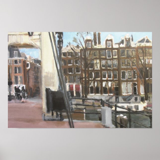 Póster Bella Artes del Puente de Amsterdam y del Canal Ho (Frente)