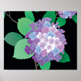 Póster Bella Artes floral japonés Cute Hydrangea