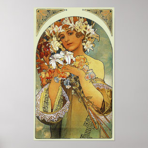 Póster Bella Artes Flower Alphonse Mucha