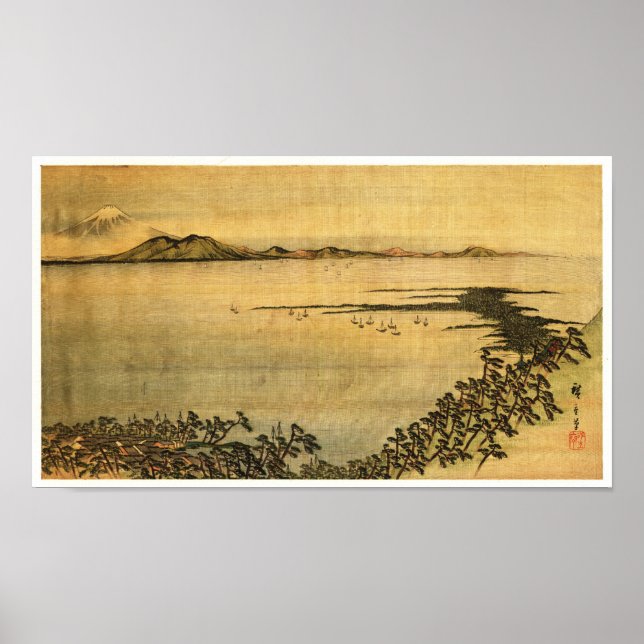 Póster Bella Artes japonés de Hiroshige Landscape (Frente)