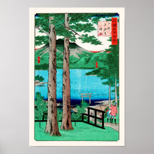 Póster Bella Artes japonés del lago Hiroshige de Chuzenji
