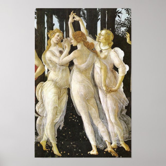 Póster Bella Artes Renacentista Botticelli de tres grados (Frente)