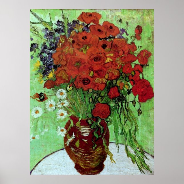Póster Bella Artes Van Gogh de Red Poppies & Daisies (F28 (Frente)