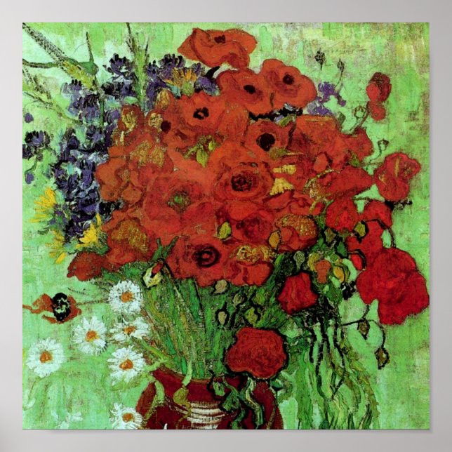 Póster Bella Artes Van Gogh de Red Poppies & Daisies (F28 (Frente)