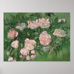 Póster Bella Artes Van Gogh de Rosas Rosa (F595)
