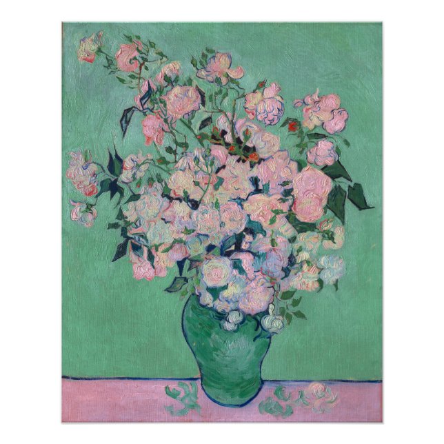 Póster Bella Artes Van Gogh de Rosas Rosa (F682) (Anverso)