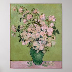 Póster Bella Artes Van Gogh de Rosas Rosa (F682)