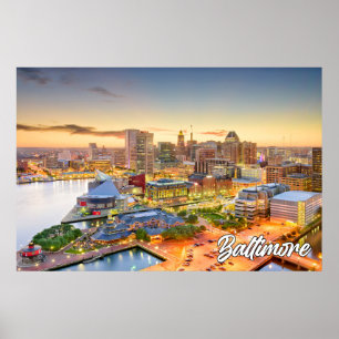 Póster Bella Baltimore, Maryland, Estados Unidos