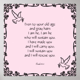 Póster Bella Biblia Verse Cita Isaiah 46:4