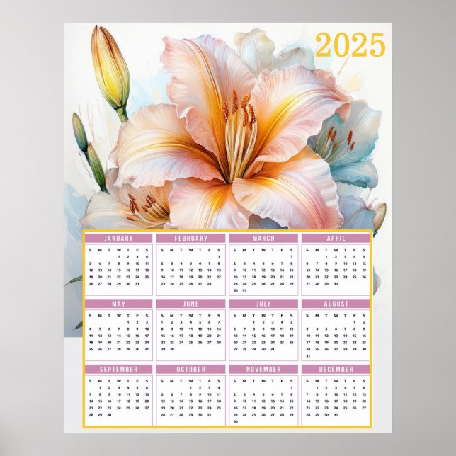 Póster Bella calendario de Lily Tiger 2025 (Frente)