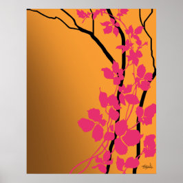 Póster Bella Cherry Blossoms | naranja de mandarina fuchs