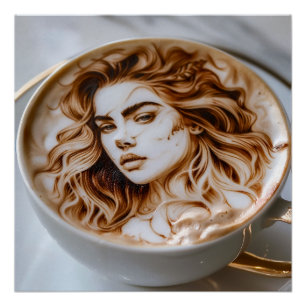 Póster Bella mujer arte latte