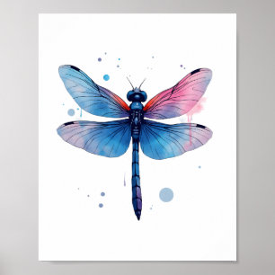 Póster Bella Naturaleza Colorido Patrón gráfico Dragonfl