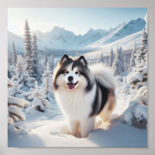 Póster Bella perra Yakutian Laika