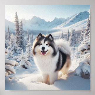 Póster Bella perra Yakutian Laika