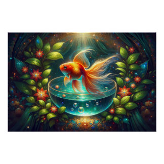 Póster Bella pez dorado de Nowruz