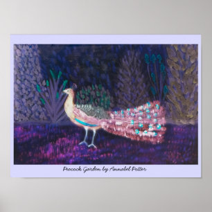 Póster Bella pintura color pavo real