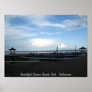Póster Bella playa de Sanur, Bali - Indonesia