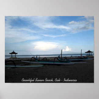 Póster Bella playa de Sanur, Bali - Indonesia