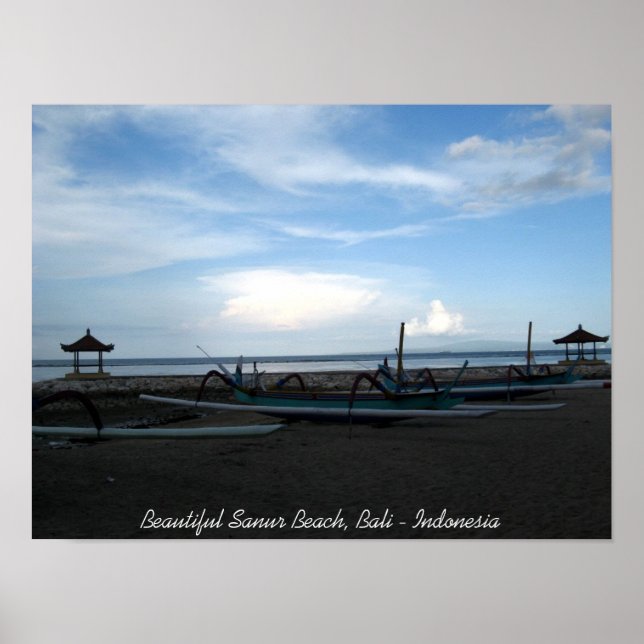 Póster Bella playa de Sanur, Bali - Indonesia (Frente)