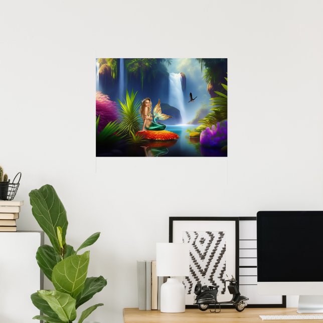 Póster Bella Sirena Waterfall Wall Art (Oficina en casa)