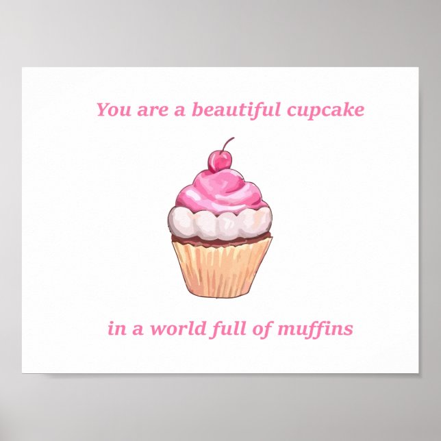 Póster Bella tarta en un mundo lleno de moffinas rosadas (Frente)
