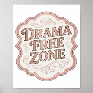 Póster Bella Zona Libre de Drama Rosa Diseño Moderno