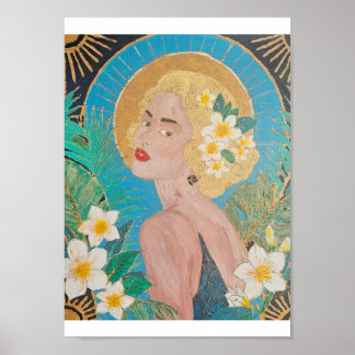 Póster Belle de Frangipani Dorado – Art Deco Australiano