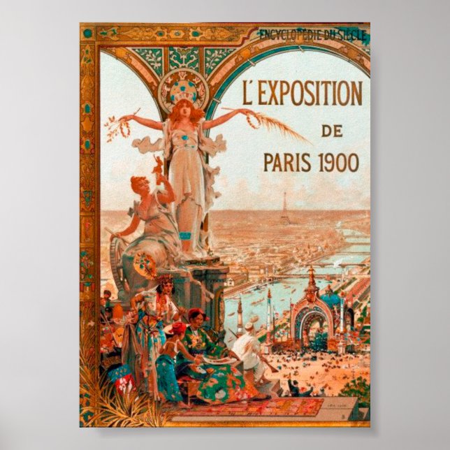 Póster Belle Époque - Paris 1900 Exposition Universelle (Frente)