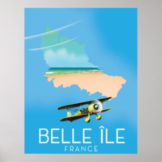 Póster Belle Île, Francia estampado de afiches de viaje.