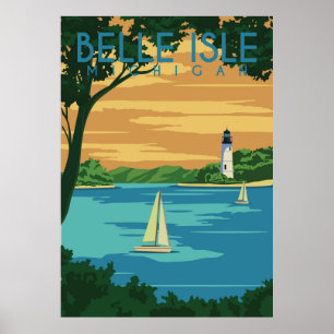 Póster Belle Isle Michigan